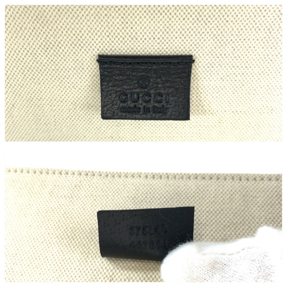 GUCCI Gucci Black Yellow Coated Canvas 575140 Tote Bag Business Men's - Picture 4 of 10